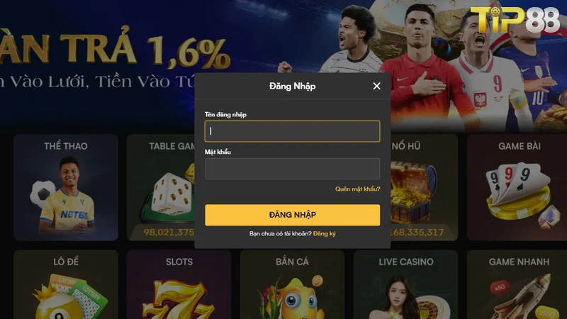 Đăng nhập nhanh với thông tin đăng ký trước đó